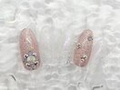 ピンクフラッシュ＆ラメネイル