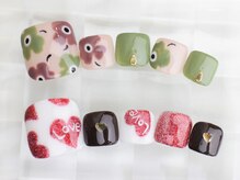 ネイルサロン あかねいろ/バレンタイン　ハート手描き