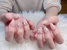 ピンクフレンチ　リボン　
