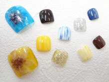 ネイルサロン クイール 小山店(NAIL SALON QUILL)/ワンカラー×フラワーアート