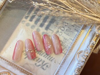 ネイルサロン&スクール ジーナ(GINA)/桜カラー×シルバーライン