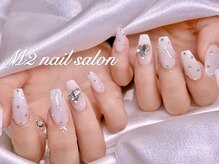 エムズ ネイルサロン(M2)/オフホワイトハートネイル