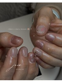 ribbon × cherry blossom