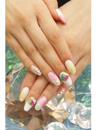 パステル塗りかけネイル