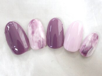 パープル×ニュアンスネイル