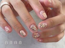 ナナ 白金高輪(nana)/ピンクニュアンス×ミラーネイル
