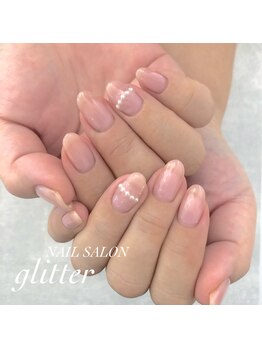 ネイルサロン グリッター(NAIL SALON glitter)/ヌーディカラーネイル
