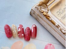 ネイルサロン&スクール ジーナ(GINA)/レッド×ゴールド