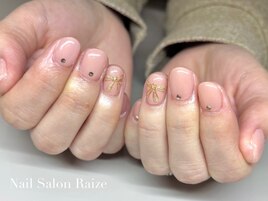 リボンネイル/韓国っぽネイル