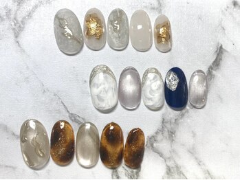 アミュレット 柳津店(AMULET)の写真/[初回オフ無料☆ハンド定額¥5000/¥6000]トレンドデザイン随時追加♪飽きの来ない旬のネイルを毎月ご提供◎