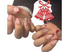 赤フレンチネイル