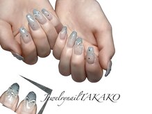ジュエリーネイル タカコ(Jewelry nail TAKAKO)/ぷっくりハート＆リボン