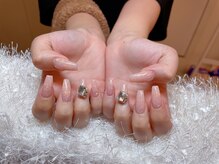 レアネイル 新宿(le'a nail)/スカルプピンクラメネイル