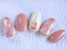 トータルビューティーアンドアズフローラ(Total Beauty & a`s Flora)/ピンク大理石ネイル