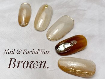 ブラウン(Brown.)/水彩ネイル