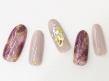 ネイルサロンセレーネ(Selene)/パープル大理石ネイル