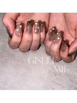 ジゼルネイル(Gisele Nail)/カフェラテバレンタインネイル