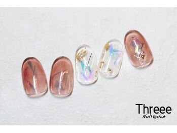 スリーネイルプラスアイラッシュ(Threee Nail+Eyelash)/オーロラネイル