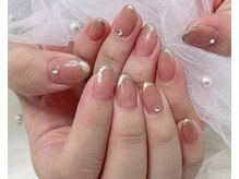 ジェー エス シー ネイル(J.S.C.nail)/ミラーフレンチ/上品ネイル
