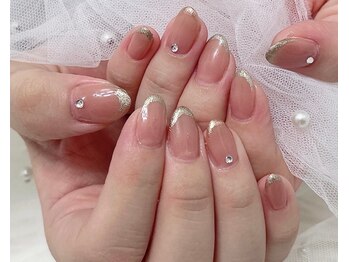 ジェー エス シー ネイル(J.S.C.nail)/ミラーフレンチ/上品ネイル