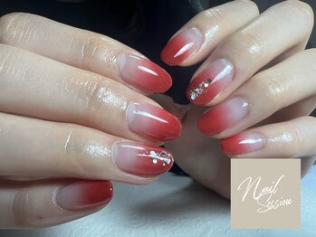 ネイルセッション(nail session)/赤グラデ