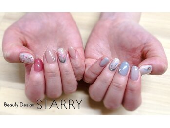 スターリー(STARRY)/フラワー　春ネイル　アシメ