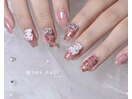 キティ×ハートレオパードネイル