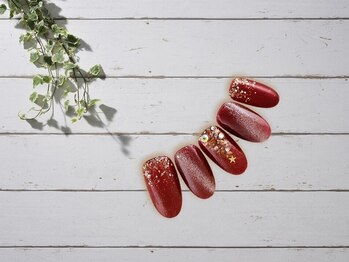 FAST NAIL 荻窪駅前店【パラジェル/ジェルネイル専門/定額/マグネット/フットネイル】/雪 チークネイル【11536】