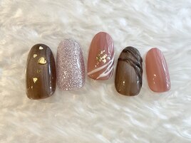 バレンタインネイル