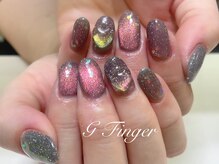 ジーフィンガー 大井町店(G Finger)/クリアハートとハートホロネイル