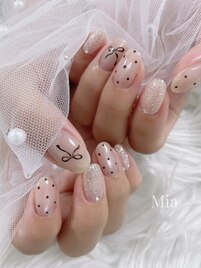リボンドットネイル