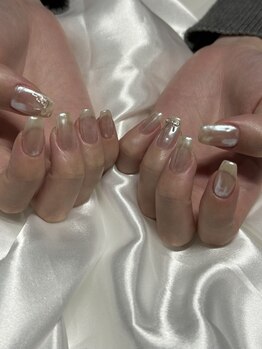 シンプルミラーネイル