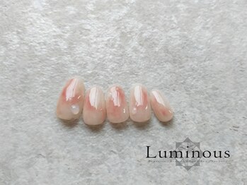 ルミナスネイル(Luminous Nail)の写真/パラジェル使用でダメ-ジレスな一層残し☆オフィスにぴったりな大人上品ネイルを♪付替えオフ無料5000円~