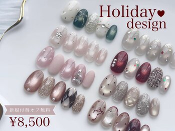 ベイビーズ ブレス(Baby's breath)の写真/《大通駅3分》 可愛いデザインに出会える♪ トレンド×上品なホリデーネイルで年末まで気分が上がる指先に