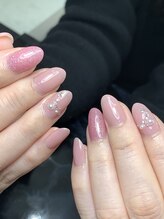 レディグリッター(Lady glitter)/春ピンク×綺麗目パール