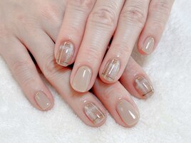 ひばりヶ丘×チェック柄ネイル
