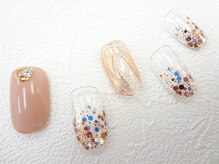ネイルサロン クイール 小山店(NAIL SALON QUILL)/ラメグラデ×ミラーアート