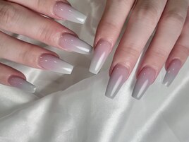 【スカルプ】ピンク×グレー