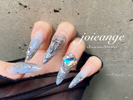 スカルプ　ブルーネイル　韓国風