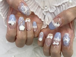 チェックとリボン