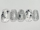 クリアリボンネイル¥4500
