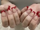 赤フレンチネイル