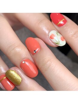 ミント(Mint.)/チューリップ◇ジェルネイル