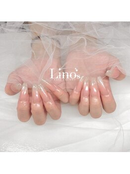 リノズネイルサロンプラス(Lino's Nail Salon +)/長さだし×ラメグラデーション☆