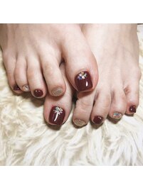 秋のフットネイル