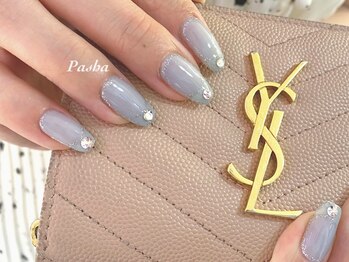 パシャ(Pasha)/クリアブルー×囲みラメ