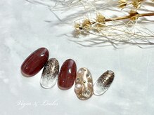 ヴィガー アンド ルックス 白金 目黒(Vigor&Looks)/ブラウン　色鉛筆ネイル