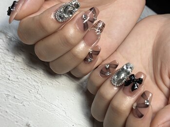 秋リボンネイル