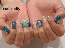 ネイルズアリー 立川店(Nails ally)/バタフライ×ギャラクシー×秋冬