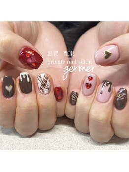 ジェルメ(germer)/チョコ♪バレンタインネイル